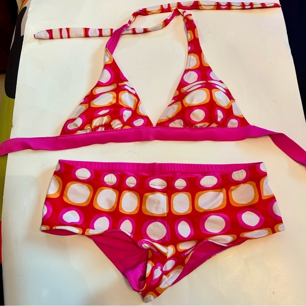 Vibrant Pink and Orange Bikini Set